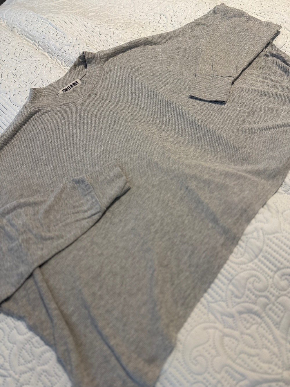 Joah Brown Woman’s Vital Ribbed Boxy Crop Size XL GRAY